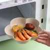 Colorful Petal Fruit Dish - Cute Wheat Straw Flower Plate for Snacks and Bones