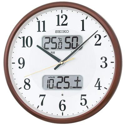 Udvidet Ur Vægur Radio Fugtighed Brun Diameter BC405B [2 Års Producentgaranti] Ur, Styret, Analog, Kalender, Temperatur,