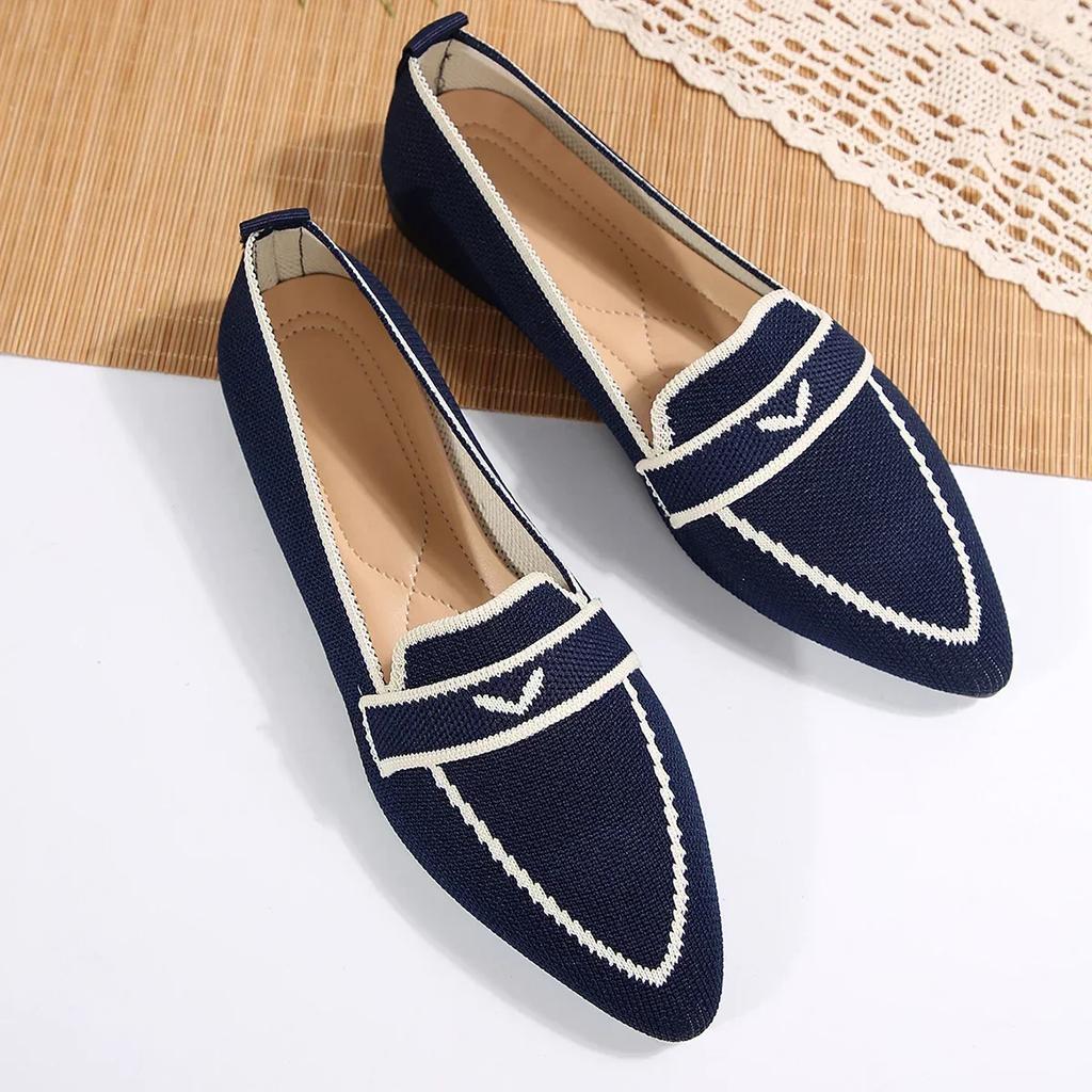 Fashion Women's Ballet Flats Shoes Pointed Toe Barefoot Slip-on Sandals Casual Low Heel Luxury Brand Loafers Woman Designer Shoes