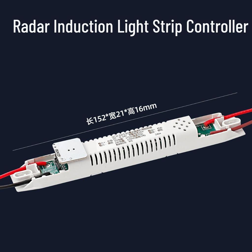 Slightly Bright To Full Bright Garage Strip Lights with Microwave Radar Sensor Switch, 10% Induction Power, 12-24V.