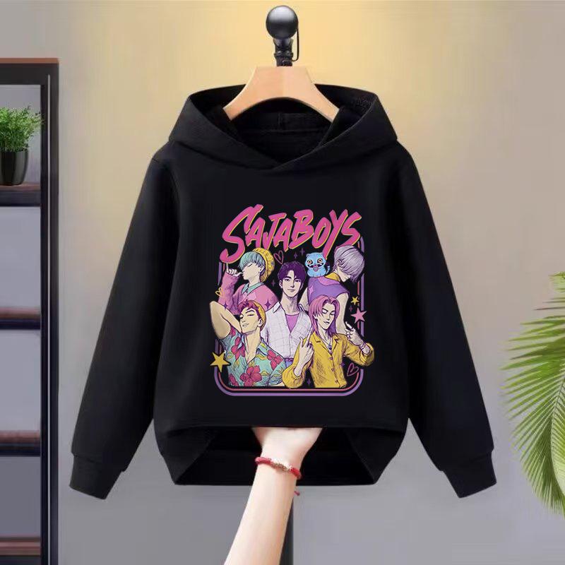 2025 Kpop Witch-hunting Team-themed Hoodie with Cute and Magical Element Prints, Soft and Skin-friendly Trendy Children's Top