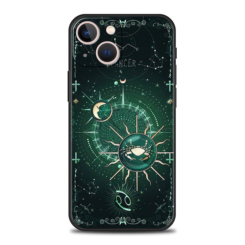 Constellation Phone Case For iPhone 17 16 15 Pro Max 11 12 13 14 7 8 Plus SE 2020 X XR XS Cover Soft Black