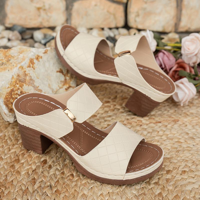 Fashion Super Lightweight High Heels Sandals Women Summer Plus Size 36-43 Thick Heeled Slippers Woman Comfort Open Toe Casual Sandalias