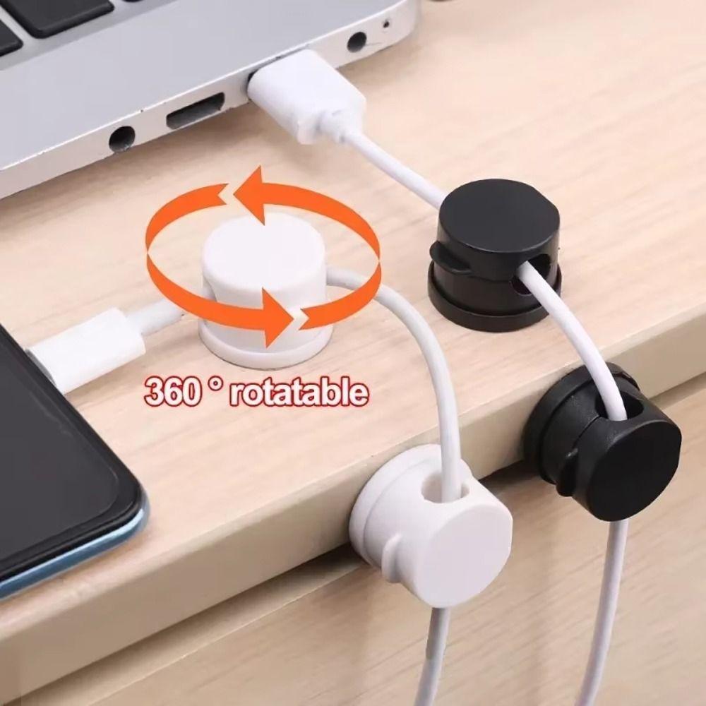 3Pcs Adhesive Cord Holder Magnetic Cable Clips Wire Arrangement Cable Management  Under Desk