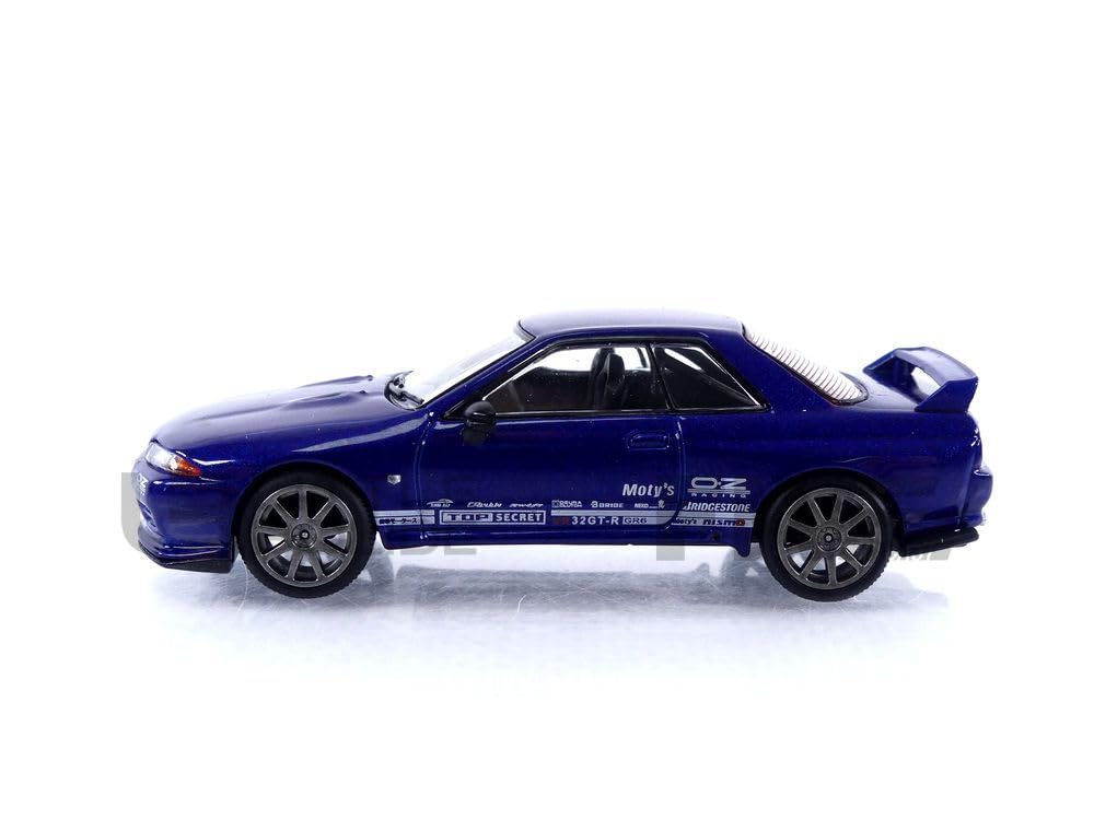 TrueScale Miniatures MINI GT 1/64 Scale Nissan Skyline GT-R VR32 Top Secret Metallic Blue Right-Hand Drive Finished Model