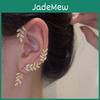 Plated Leaf Silver Clip Butterfly Earrings For Women Ear Clips Without Piercing Sparkling Zirconia Ear Cuff 2022 Fashion Jewelry