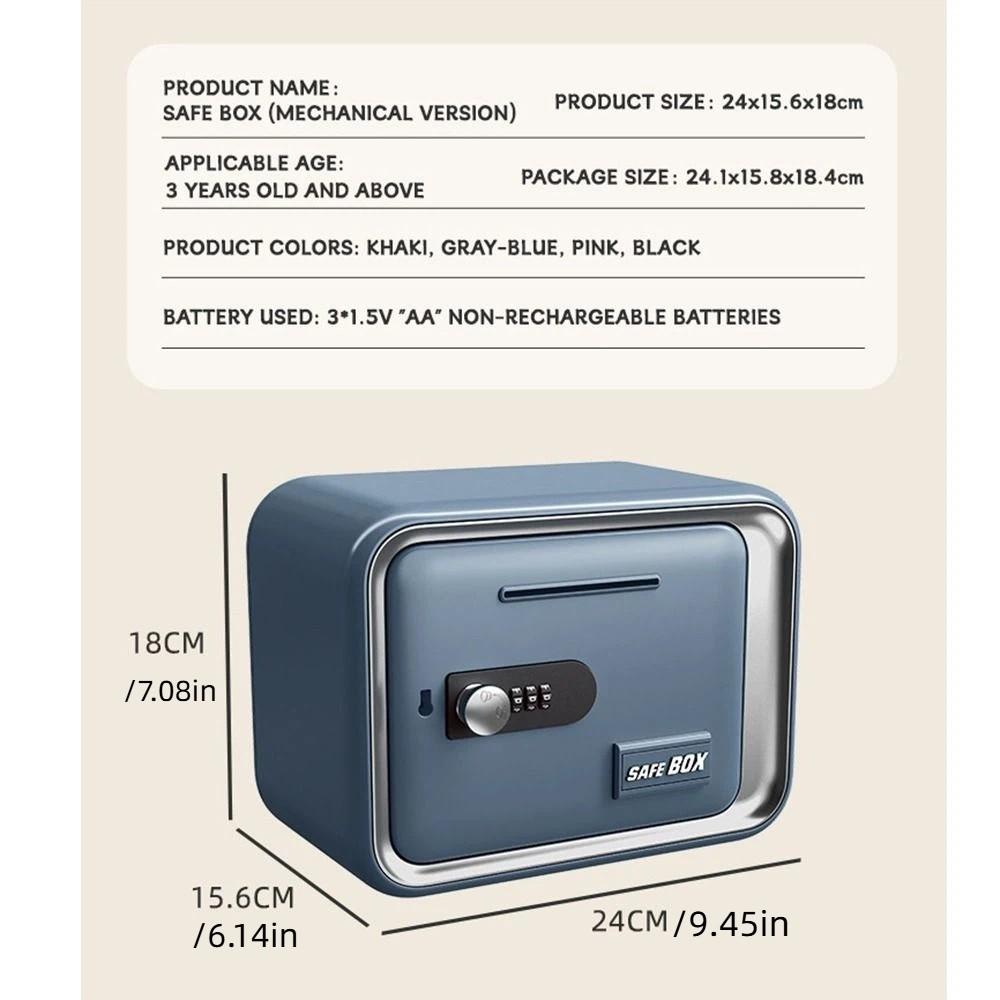 Password Lock Mini Safe Box Coin Bill Slot Cash Can Funny Mini ATM Children Savings