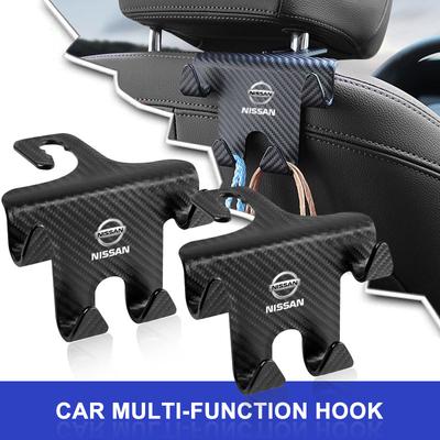 1/2Pcs Double Head Hooks Car Seat Back Headrest Hanger For Nismo Logo R34 GTR Tiida Sylphy Teana X-trail 1 2 Qashqa
