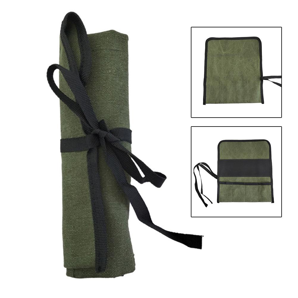 Canvas Tool Organizer Tool Roll Up Pouch High-quality Canvas Multiple Pockets Design Sturdy Material Compact And Lightweight