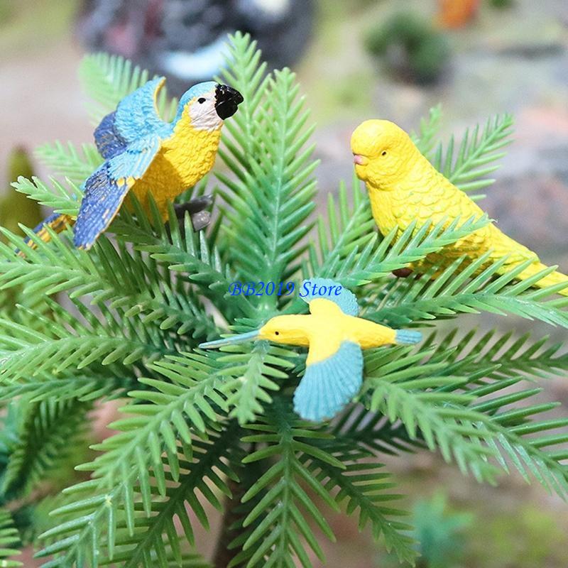 Q0Kb Trick Plastic Made Realistic Bird Figurines Toy Gift Cake Toppers
