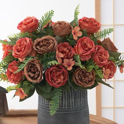 Artificial Flowers Peony Home Living Room Decora Ornament Festival Wedding Handmade Brial Bouquet Outdoor Yard Garden Diy Gifts