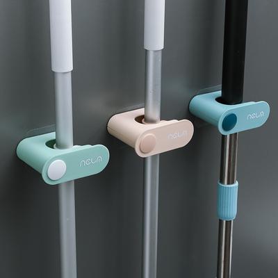 Mops Clamp Free Punch Multi-functional Mops Hook Mops Rack Mops Wall Hanging Traceless Bathroom Kitchen Storage Rack