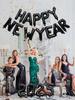 16pcs/set-16 Inch 2025 Happy New Year Aluminum Foil Balloon Set, New Year Holiday Decoration, Christmas Theme Party Decoration,