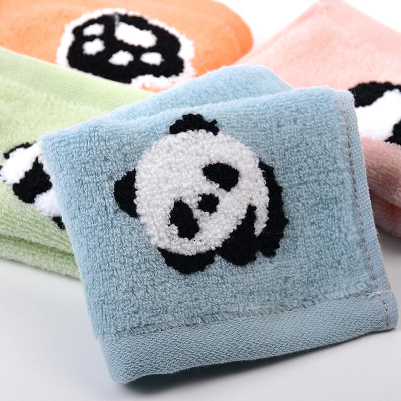 1Pcs 25x25cm Cartoon Panda Jacquard Cotton Baby Children Face Towel Hand Washcloth Water Absorbent Soft