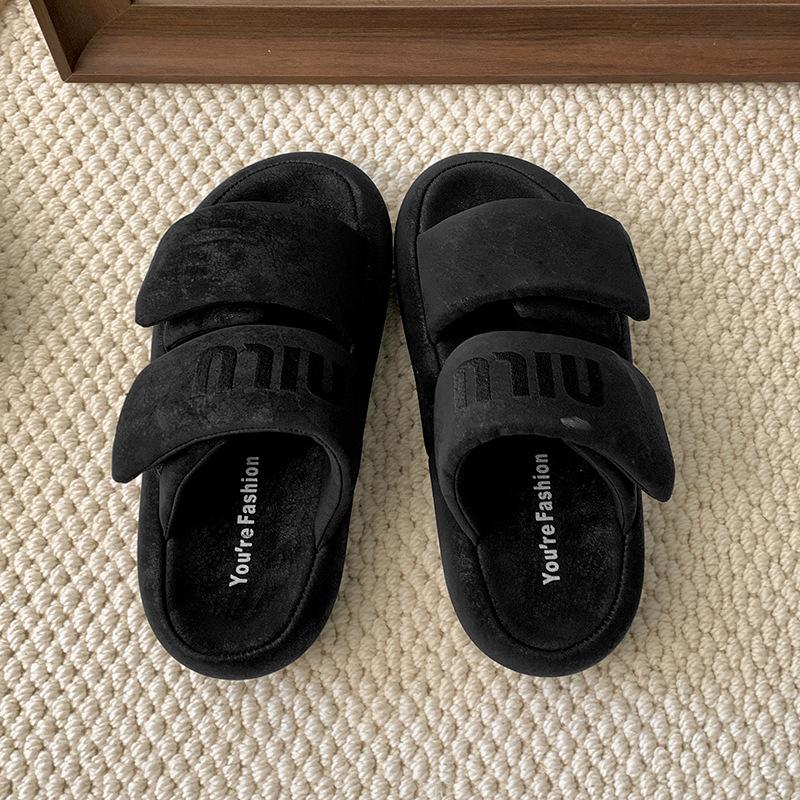 Fresh blue summer anti-skid thick-soled slippers for women's summer wear 2025 new soft-soled cool slippers