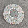 5PCS Adjustable Printed Shower Caps Waterproof and Reusable with Elastic Band For Women's Spa Salon Transparent Shower Cap