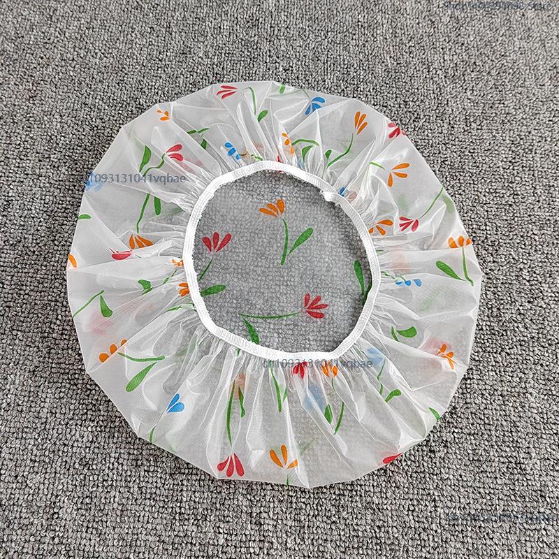 5PCS Adjustable Printed Shower Caps Waterproof and Reusable with Elastic Band For Women's Spa Salon Transparent Shower Cap