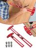 2 In1 Drilling Positioning Scoring Ruler Woodworking Aluminum Scriber Marking T Square Dowelling Jig with 6/10mm Drill Sleeve