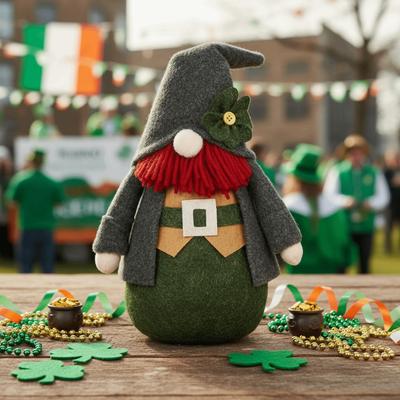 Green Irish Day Dwarf Doll Fashion Novelty Faceless Old Man Doll Exquisite Creative Gnome Figurines Holiday Decoration