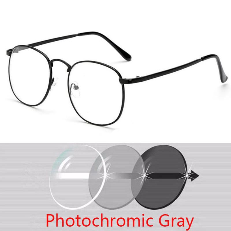 Diopter Sph 0 -0.5 -1 -1.5 -2 -2.5 -3 -3.5 -4 -4.5 Finished Myopia Glasses Oversize Metal Frame Prescription Glasses