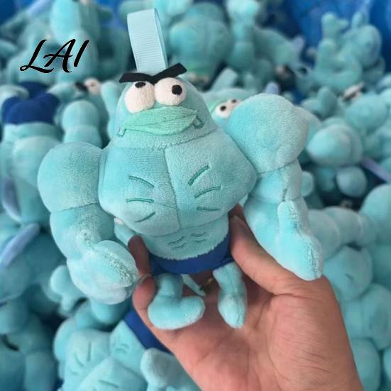 Exquisite Embroidered Plush Toy Funny Buff Muscle Fish Keychain Cartoon Stuffed Novelty Man Keyring Pendant Soft Bag Charm Key Ring Creative