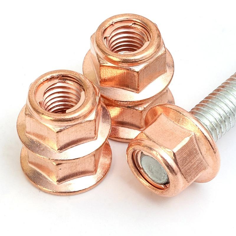 M8 Hexagonal Copper-plated Nuts Car Exhaust Pipe Anti-Loosening Nut Turbo Exhaust Stud Hex for BMW 3 Series E30 Accessories