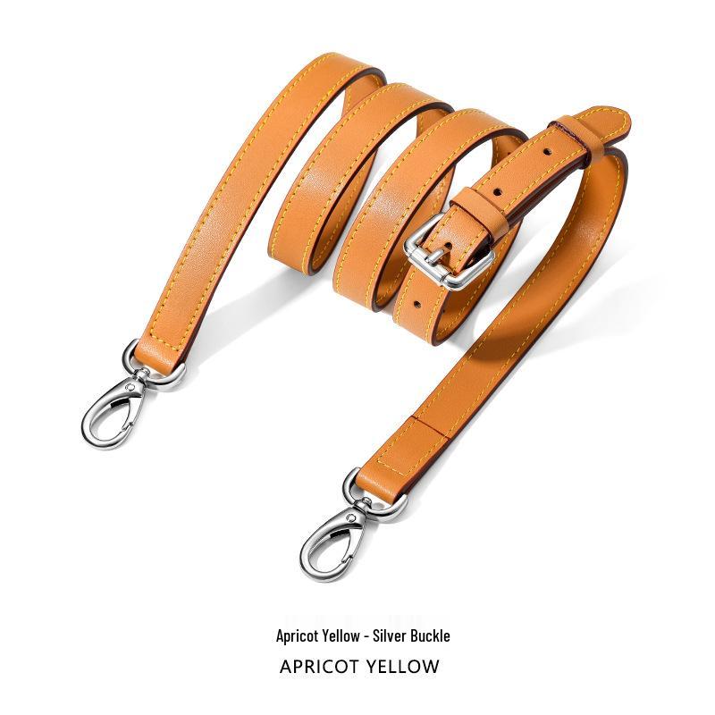 Adjustable Genuine Leather Crossbody Bag Strap - Thin Plain Weave for Women