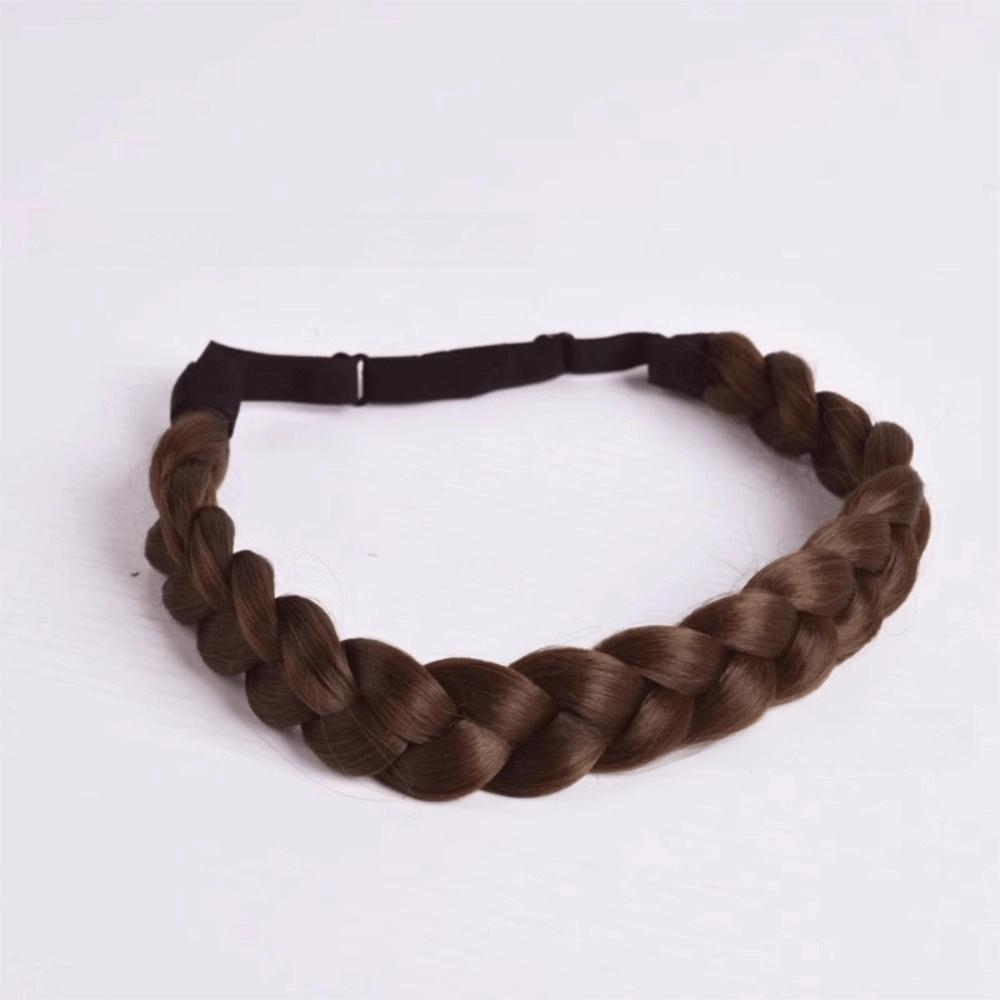 Premium Braided Elastic Band Hair Synthetic Retro Head Hoop Braiding Hair Headband Daily Wear