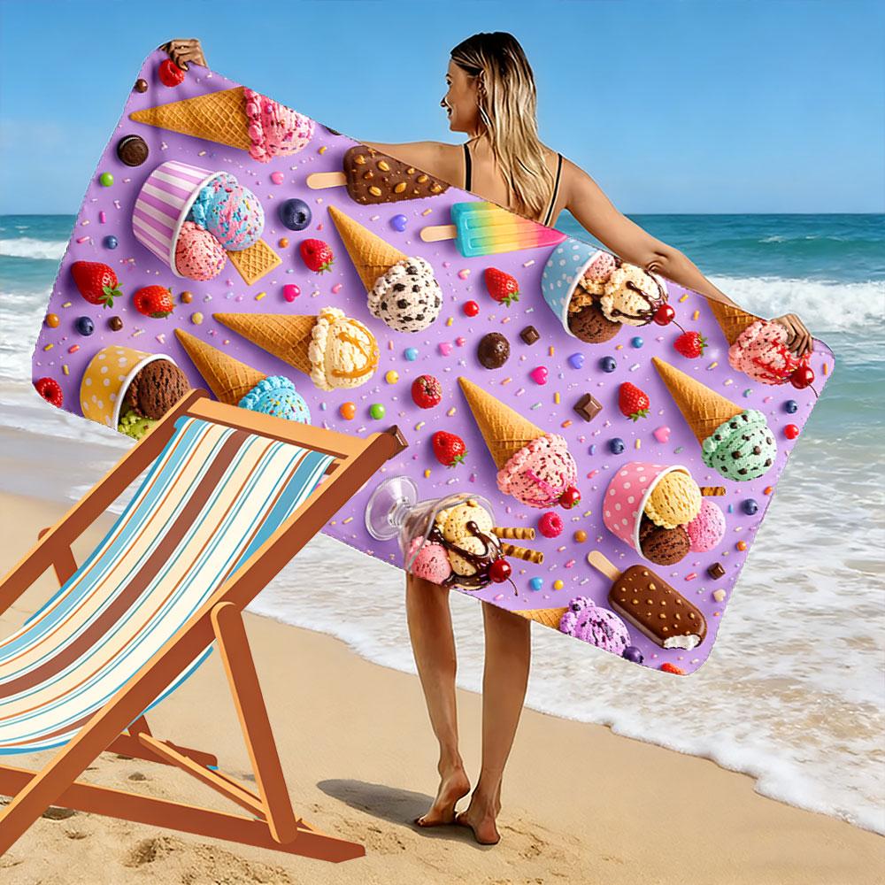 Ice Cream and Dessert Pattern A must-have beach towel for beach travel