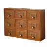 Drawer Organizer Rustic Dresser Wood Bin with 9 Drawers Wooden Storage Box for Daily Use Bathroom