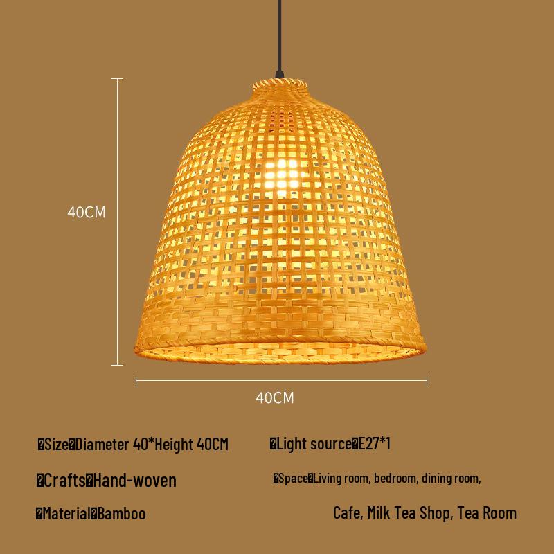A8L Bamboo Pendant Lamp: New Chinese Zen Style, Rattan Woven Design, Ideal for Tea Rooms, Dining Areas & Teahouses with Japanese Antique Touch.