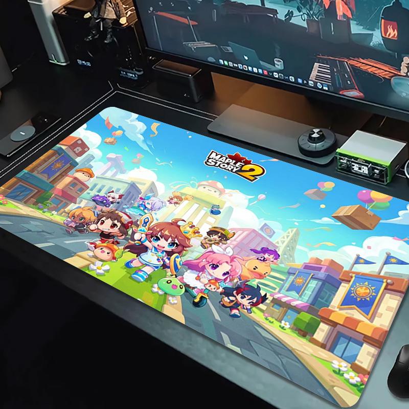MapleStory Χρωματιστό Επιθέμα Ποντικιού Μεγάλο Μαξιλάρι Τραπεζιού Παιχνιδιών Αντιολισθητικό Laptop Tablet Μεγάλο Επιθέμα Ποντικιού XXL Στρώμα Mini PC Playmat Με Κλειδωμένη Άκρη