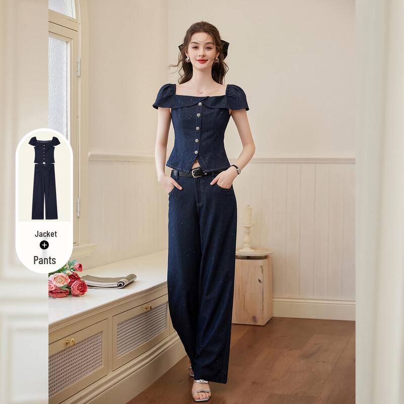 Bailuyu Women s Summer 2026 Shirt & Pants Two-Piece Set L