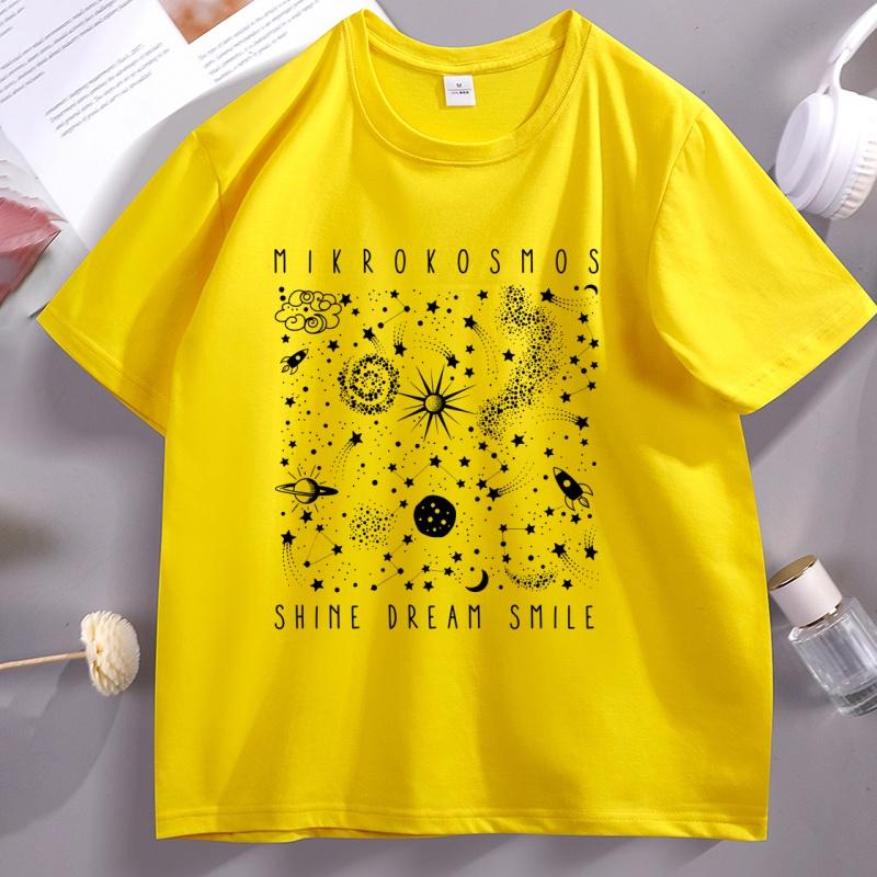 Mikrokosmos Graphic T Shirt Twinkling Starlight TShirt Unisex Unisex Space Graphic Tees Streetwear Round Neck Short Sleeve Tshirt