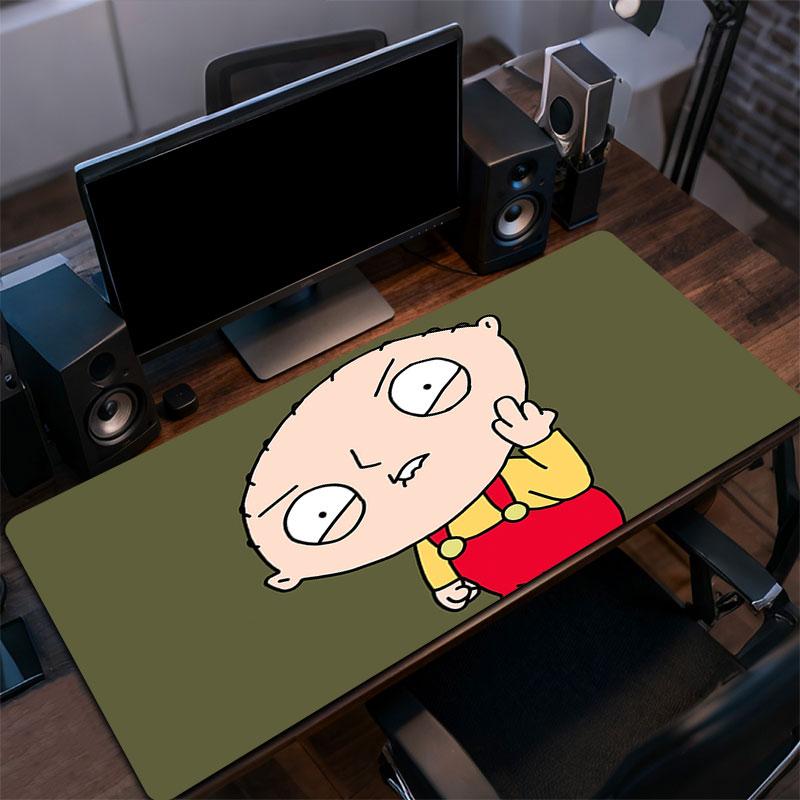 Cute Stewie Griffin Mouse Pad, Large Gaming Desk Mat, Non-slip XXL Mousepad for Laptop & Tablet, Mini PC Playmat with Stitched Edges