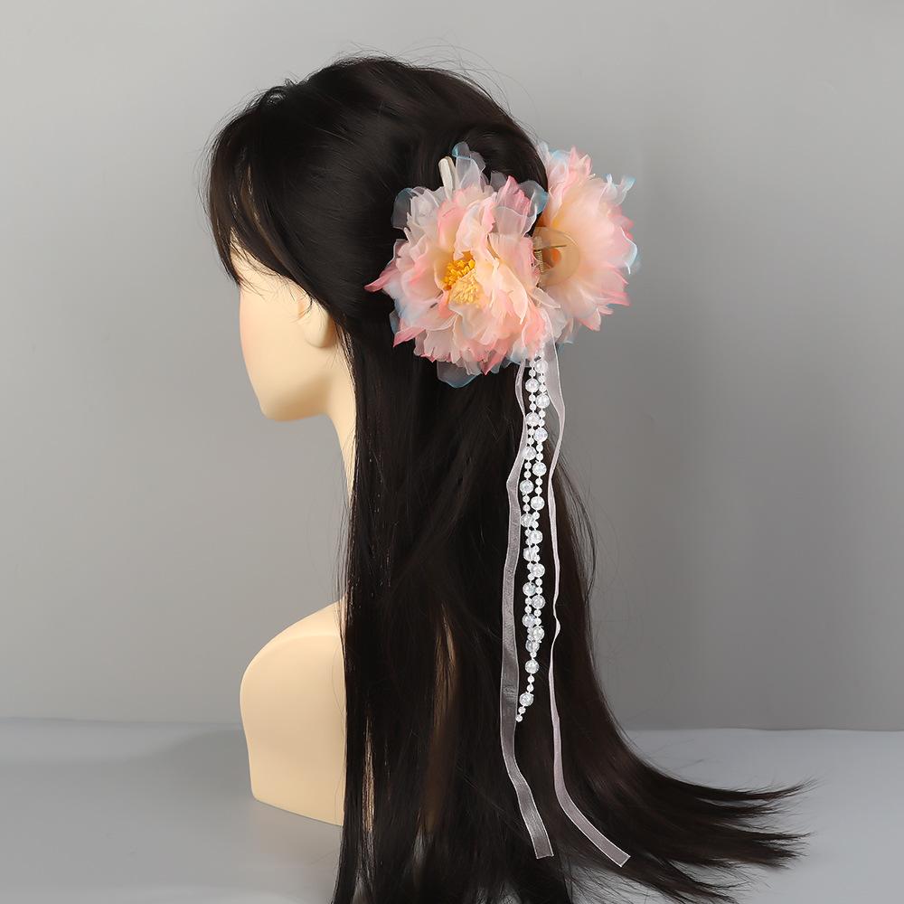 Flower Hair Clips Forks Chinese Hanfu Hair Accessories for Women Hairpin Fork Handmade Vintage Wedding Hair Jewelry Retro Crowns for Girl and Women