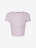 Limekeu Side Shirred Crop T-Shirt Pink