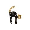 Black White Cat Brooches Enamel Scarf Adjuster Fashion Clothing Fixing Pins  For Men Women