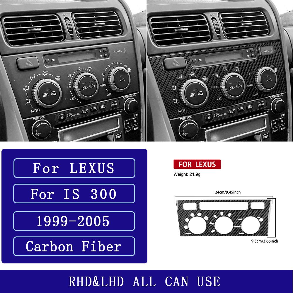 For Lexus IS IS300 1999-2005 Carbon Fiber Central Air Conditioning Control Panel Car Accessories Interior Decorative Stickers