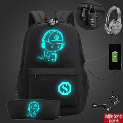 Zaino capiente con tracolla; set astuccio a tre pezzi per studenti