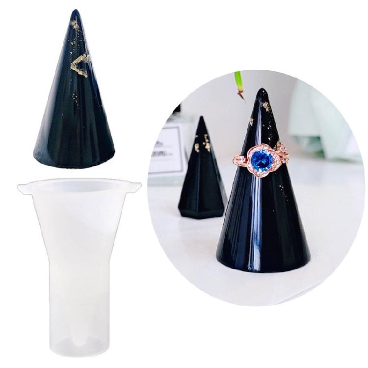 

DIY Epoxy Crystal Valentines Day Circular Cone Rings Holder Mold Silicone Resin Mold for DIY Craft Jewelry Storage