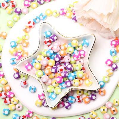 Perles en acrylique, perles de football en acrylique, 10 pièces, perles en vrac de couleur bonbon pour la fabrication de bijoux, pendentifs, matériaux faits à la main