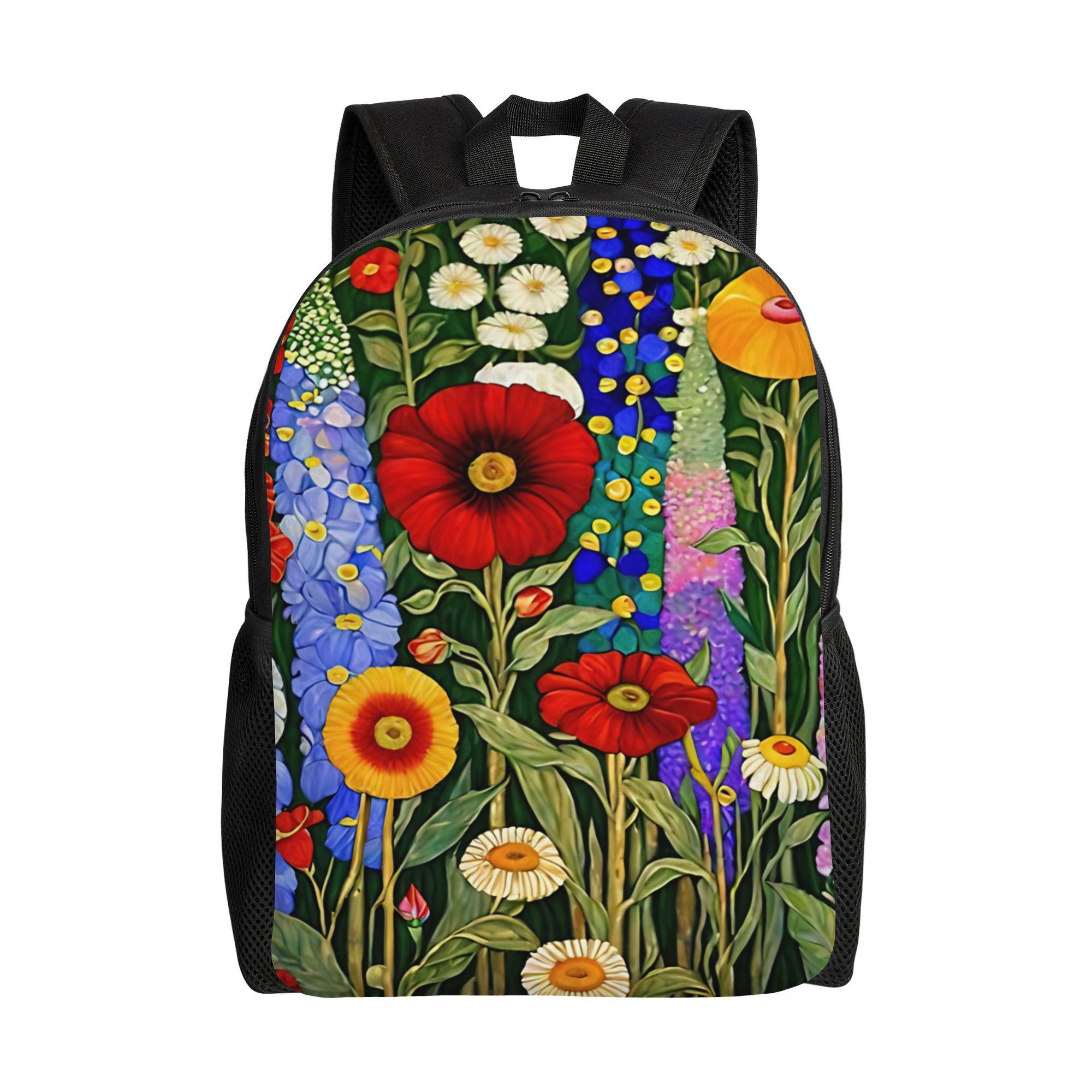 Floral Gustav Klimt Flower Garden Schoolbag