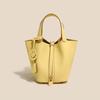 2025 Trending Women's Genuine Leather Cowhide Bucket Bag: Versatile, Top Layer Vegetable Tanned Handbag