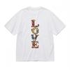 Women's Soft Comfortable Classic T-Shirt Flower Formed LOVE 100% Cotton Tee