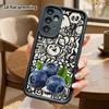 Phone Case: 2D Flat Samsung Galaxy A34 A35 M05 M06 S20 S22 S21 FE Plus 5G Protective Case, Blueberry, Christmas and Halloween Gift
