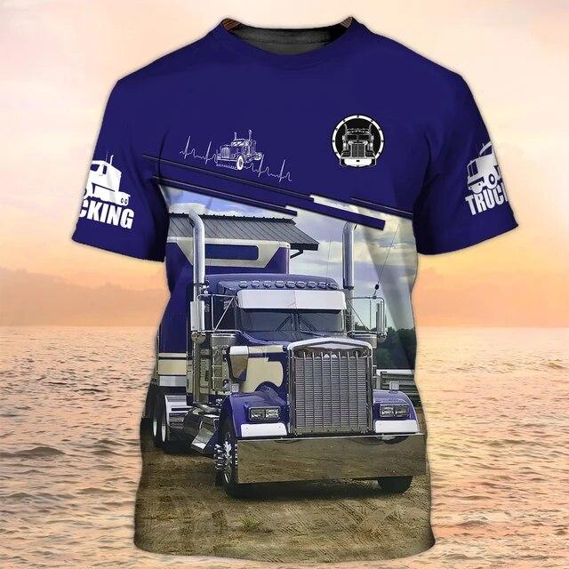 

Летняя мужская футболка с 3D мультяшным автомобилем, забавные футболки для велоспорта и путешествий для мужчин, свободные модные футболки большого размера, мужские футболки Camiseta XL