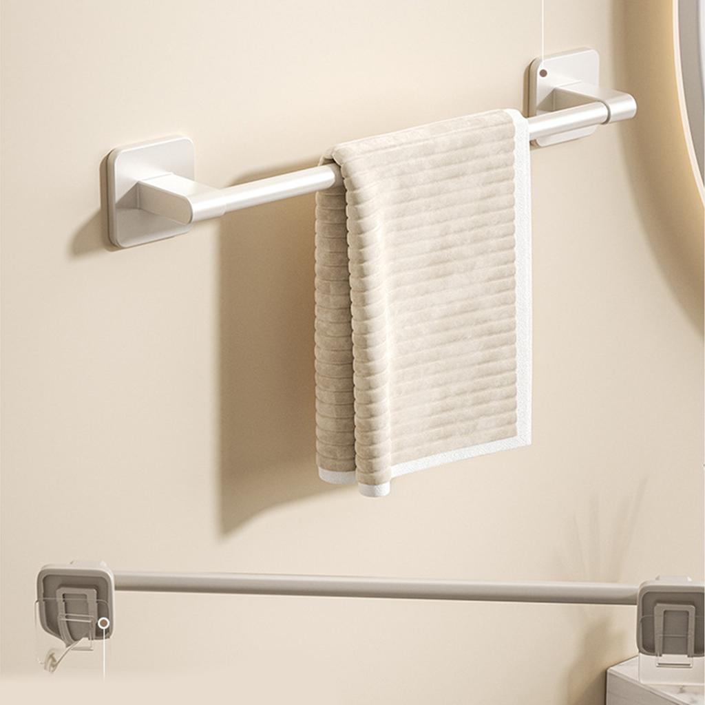 Strong Adhesive Plastic Bathroom Towel Rack Wall Mounted Space Saving Storage Shelf Large Load-bearing Towels Hanger