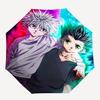 1pc Hunter x Hunter Killua & Gon Anime Character Automatic Folding Umbrella Portable 3-Fold Design with Iron Frame Outdoor for Fans, Travelers, Daily