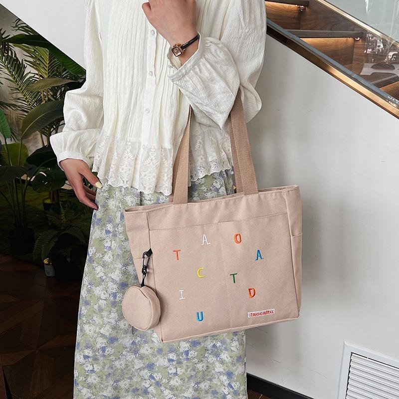 Women's Bag Large-capacity Canvas Bag New Shoulder Bag Fashionable Sweet Mother and Child Bag Tote Bag